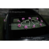 Kunniamerkki häät auto mauve ruusut