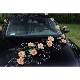 Koristelu hääauto SALMON ruusut ja sydän