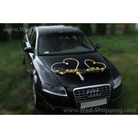 Kunniamerkki häät auto keltainen tulppaanit kunstbloemen