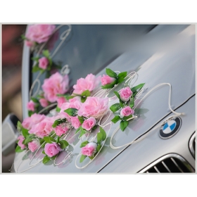 Koristelu hääauto vaaleanpunainen ruusuja Paris