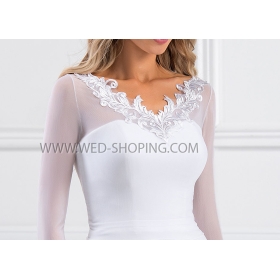 Morsiamen bolero venyvä tylli pitkät hihat