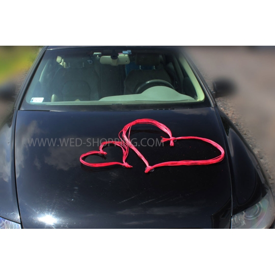 Punainen rottinki sydämet häät auton sisustus