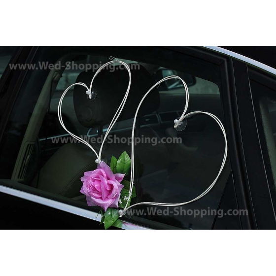 Kunniamerkki häät auto mauve ruusut