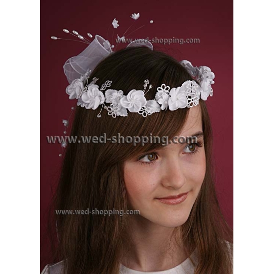 Tyttö Seppele Valkoinen Ensimmäinen Ehtoollinen Päähine