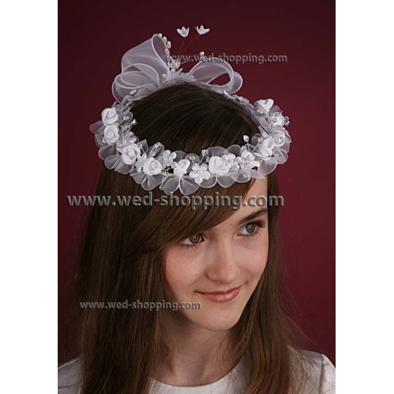 Päähine Tyttö Seppele Valkoinen