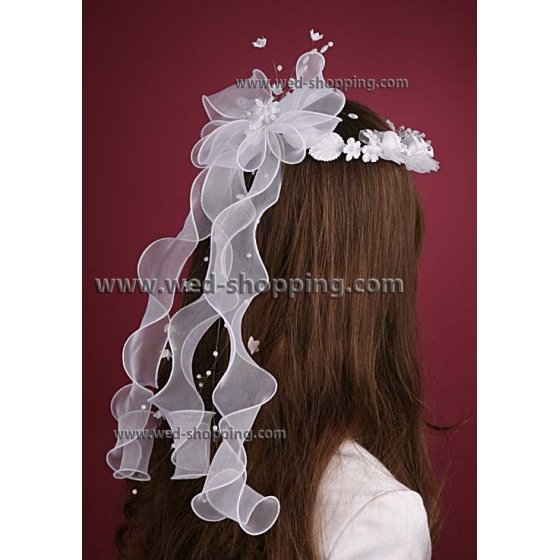 Päähine Tyttö Seppele Valkoinen