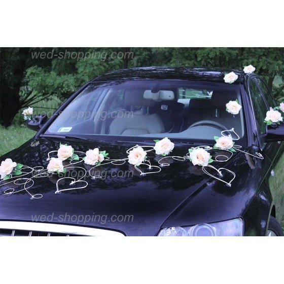 Koristelu hääauto ValLEMON ruusut ja sydän