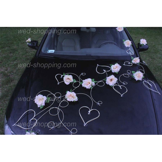Koristelu hääauto ValLEMON ruusut ja sydän