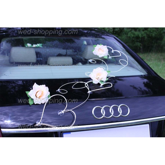Koristelu hääauto ValLEMON ruusut ja sydän