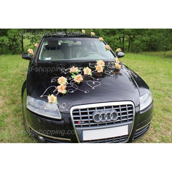 Koristelu hääauto SALMON ruusut ja sydän