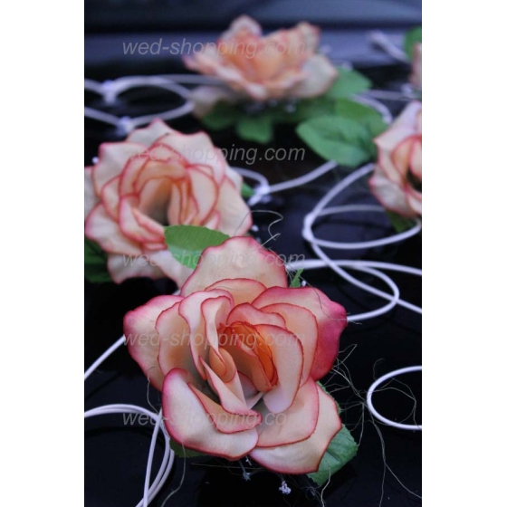 Koristelu hääauto SALMON ruusut ja sydän