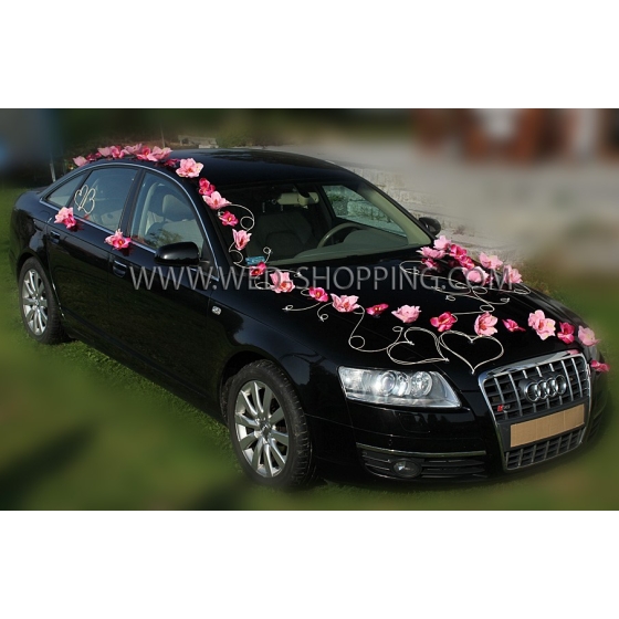 Häät auton sisustus kit - vaaleanpunainen daalioiden ja orkideat