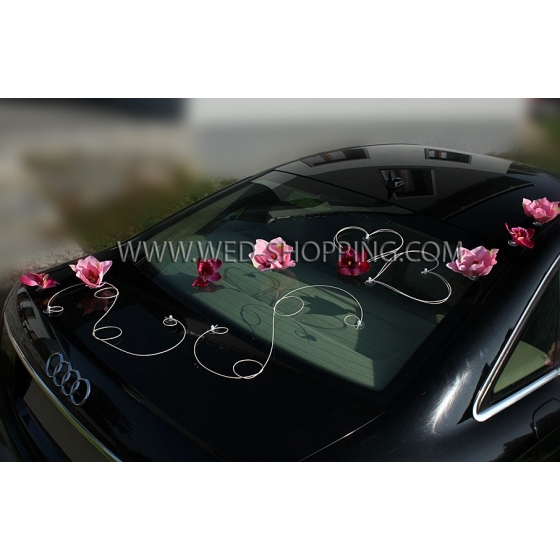 Häät auton sisustus kit - vaaleanpunainen daalioiden ja orkideat