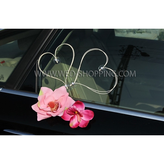 Häät auton sisustus kit - vaaleanpunainen daalioiden ja orkideat