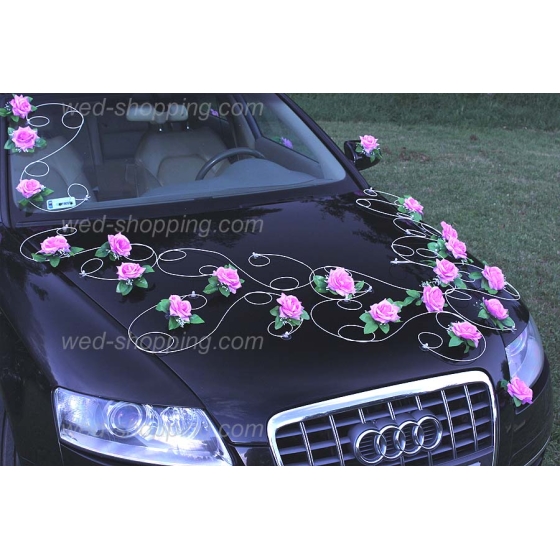 Kunniamerkki hääauto Mauve ruusuja