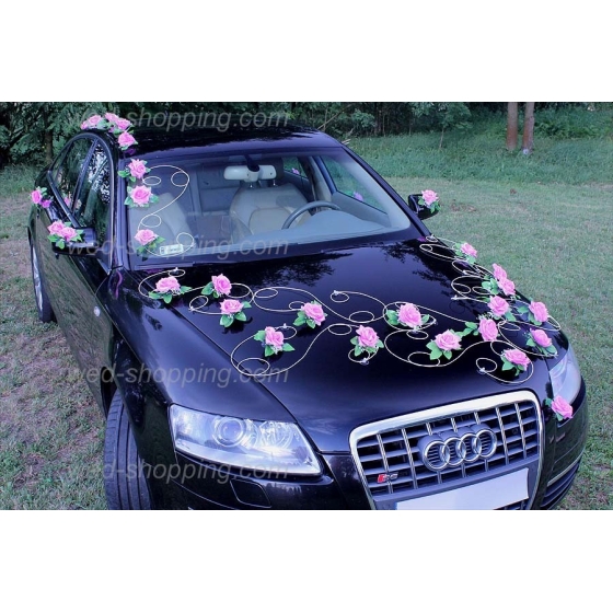 Kunniamerkki hääauto Mauve ruusuja