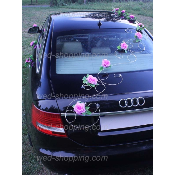 Kunniamerkki hääauto Mauve ruusuja