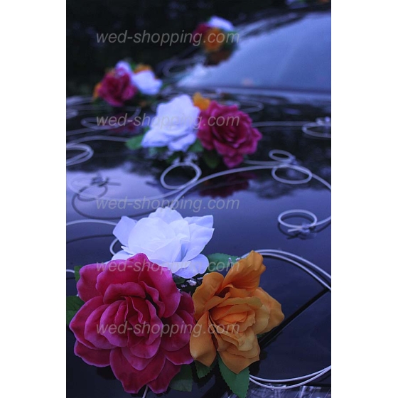 Kunniamerkki hääauto Valkoinen-Oranssi-Burgundy