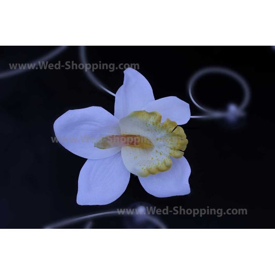 Kunniamerkki hääauto valkoinen orkideat