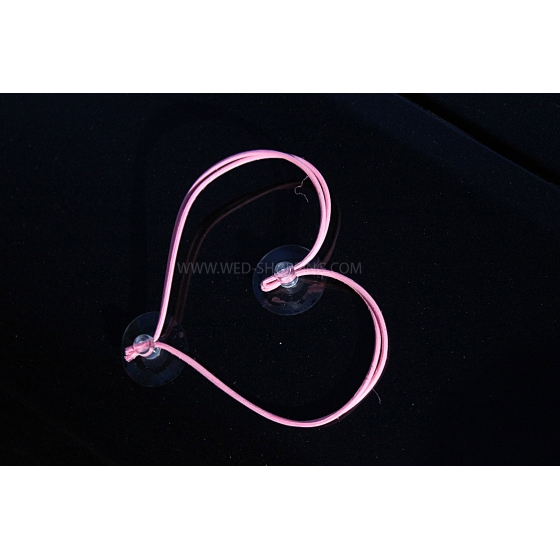 Vaaleanpunainen sydän häät auto