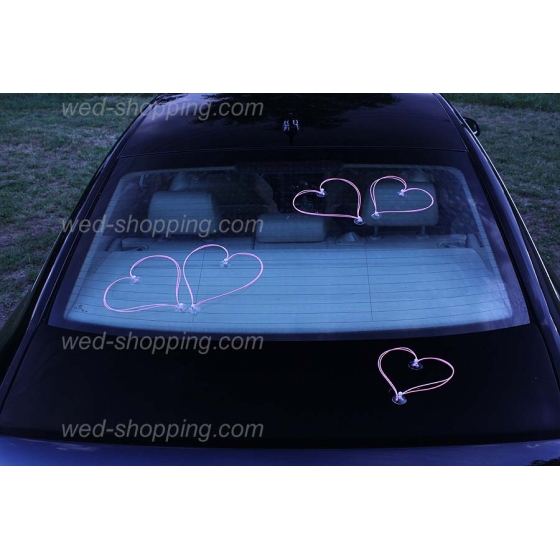 Vaaleanpunainen sydän häät auto