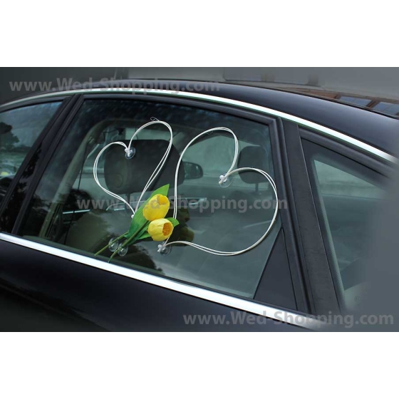 Kunniamerkki häät auto keltainen tulppaanit