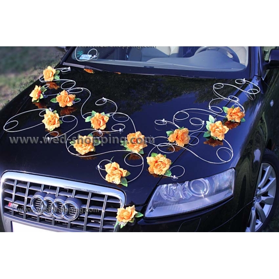 Kunniamerkki punaiset ruusut hääauto