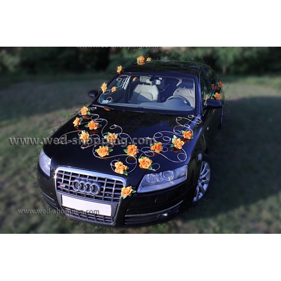 Kunniamerkki punaiset ruusut hääauto