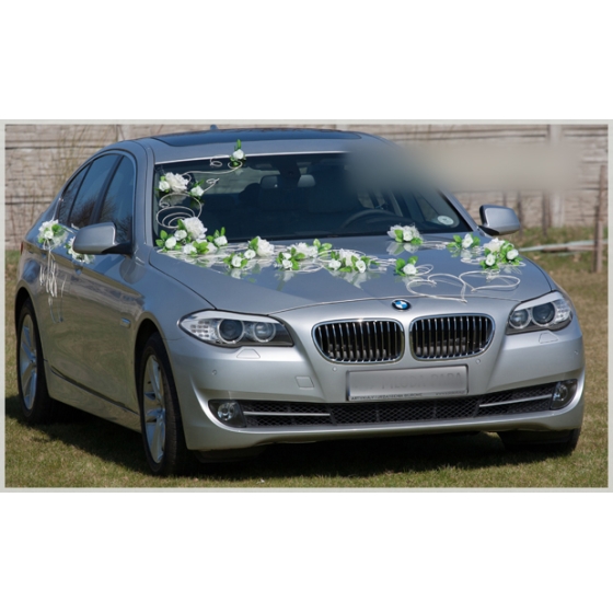 Häät auton koristelusarja Valkoiset ruusut Venice