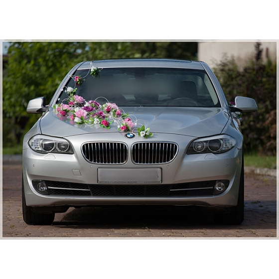 Häät Kukat Auton koristelu Häät vaaleanpunainen valkoinen