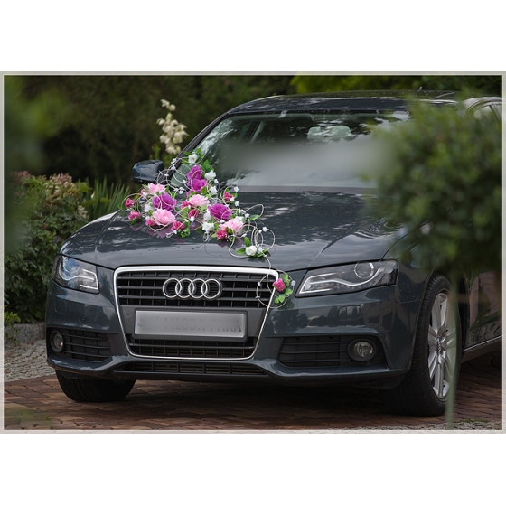 Häät Kukat Auton koristelu Häät vaaleanpunainen valkoinen