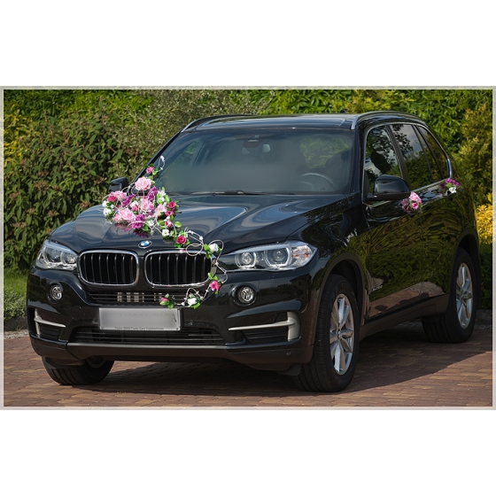 Häät Kukat Auton koristelu Häät vaaleanpunainen valkoinen