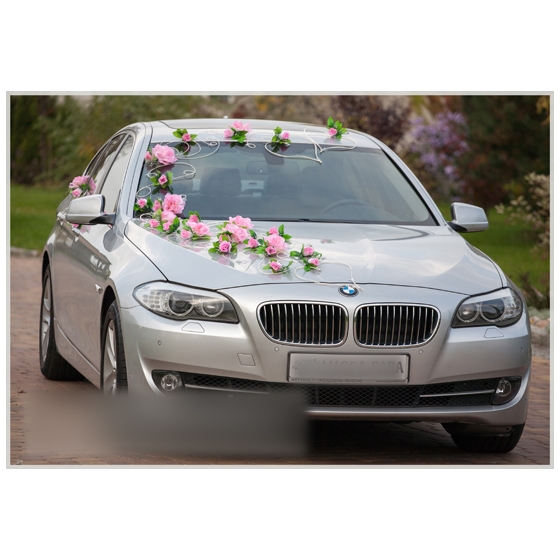 Koristelu hääauto vaaleanpunainen ruusuja Paris