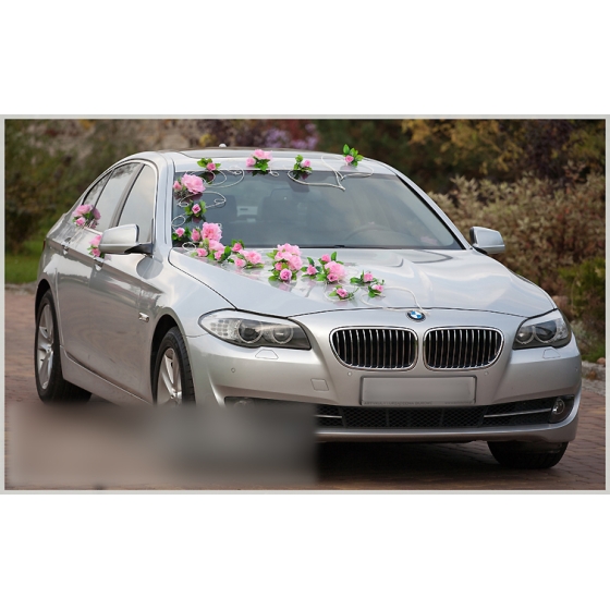 Koristelu hääauto vaaleanpunainen ruusuja Paris