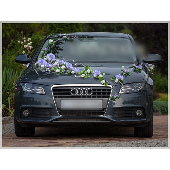 Koristesarja hääautoon purppura-sininen ja norsunluu