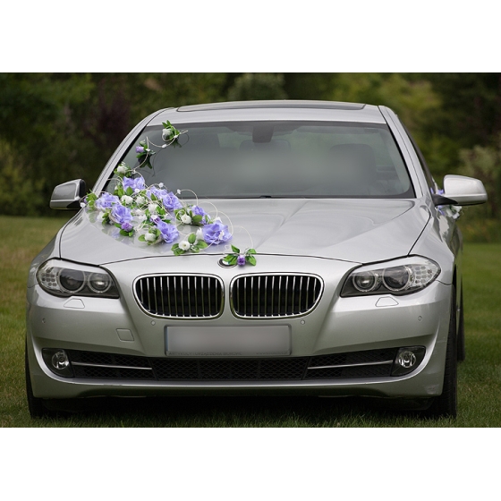 Koristesarja hääautoon purppura-sininen ja norsunluu