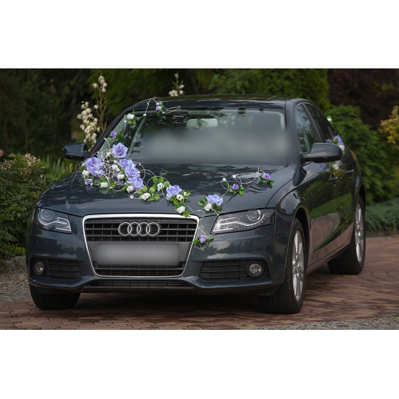 Koristesarja hääautoon purppura-sininen ja norsunluu