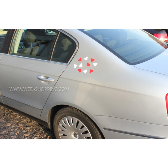 Magnet sydämet häät auton punainen valkoinen