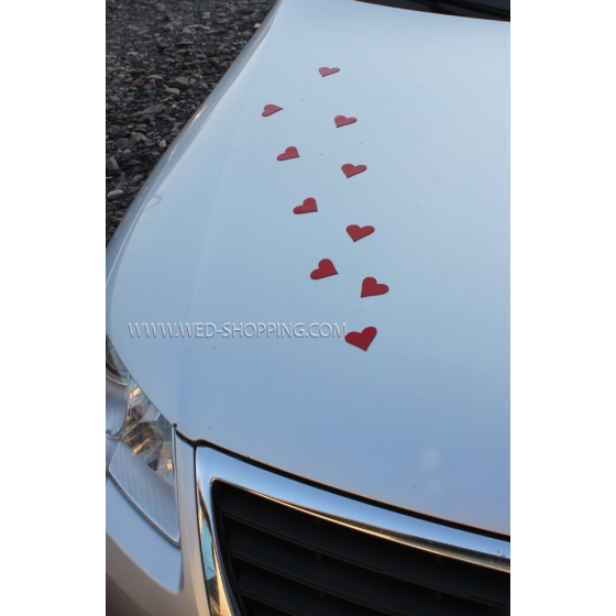 Magnet sydämet häät auton punainen valkoinen
