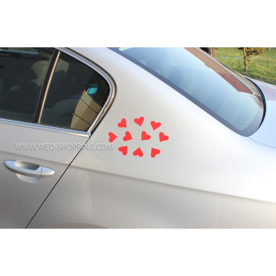 Magnet sydämet häät auton punainen