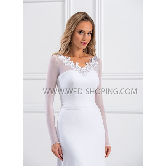 Morsiamen bolero venyvä tylli pitkät hihat