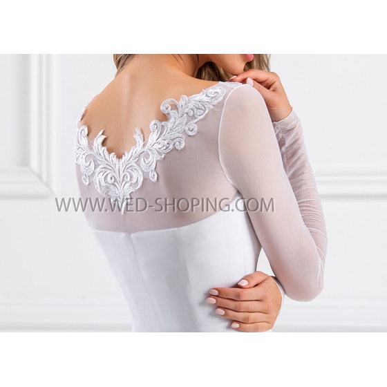 Morsiamen bolero venyvä tylli pitkät hihat