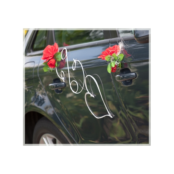 Punaiset ruusut hääauton koristelusarja Rome