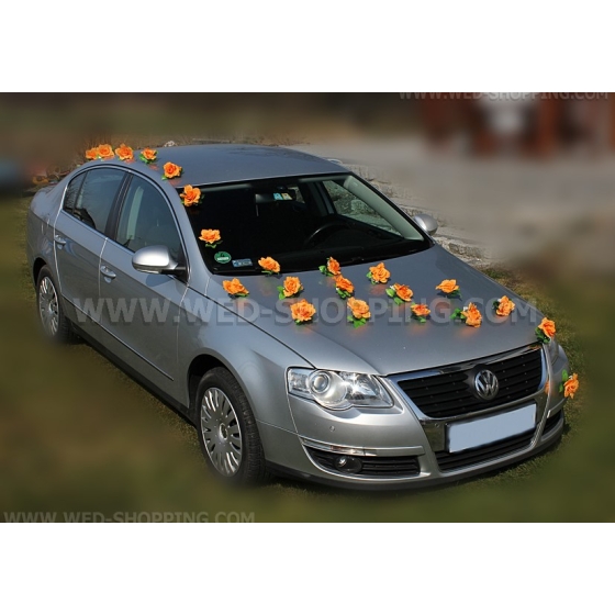 Orange ruusut ja valkoiset sydämet