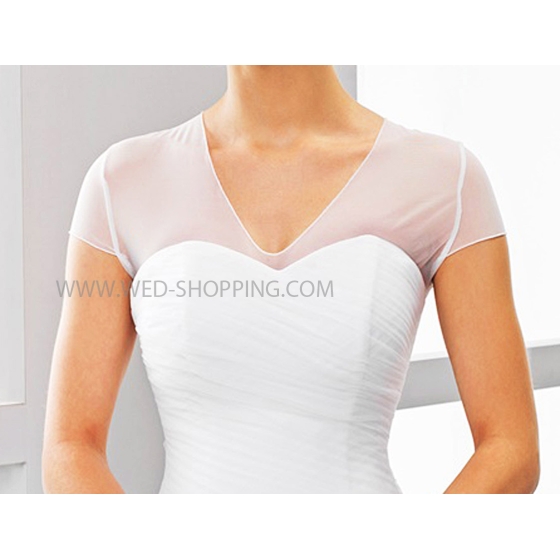 Stretch-tylliä bolero V-kaula-aukko lyhyet hihat