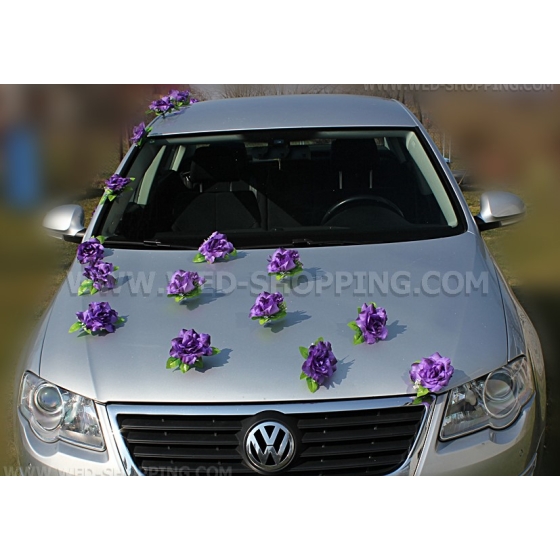 Violetti ruusuja haaauton