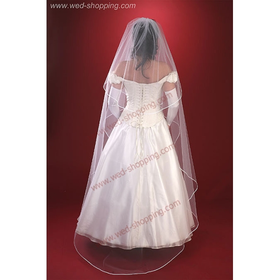 Pitkä huntu 200 cm Satiinikanttaus