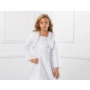 Boléro fourrure avec manches en satin isolé fille communion