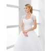 Boléro mariage en dentelle avec paillettes et perles manches courtes
