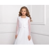 Boléro satin avec manches en tulle fille communion